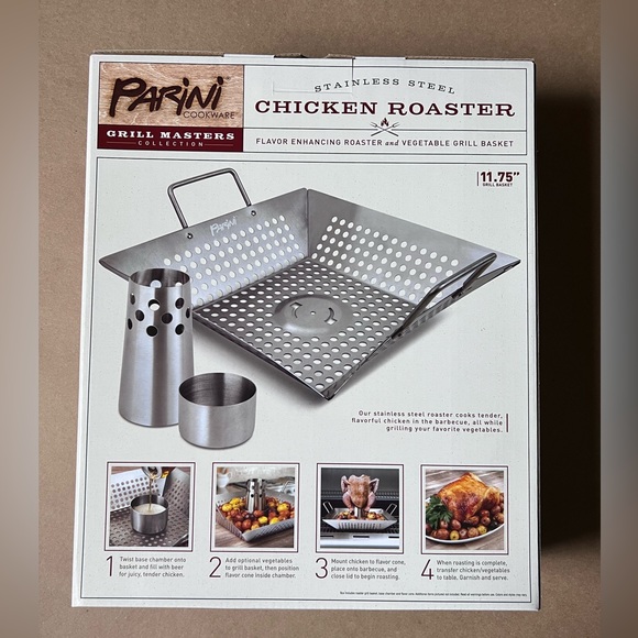 Parini Cookware Grill Masters Collection Stainless Steel Chicken Roaster - Picture 2 of 2